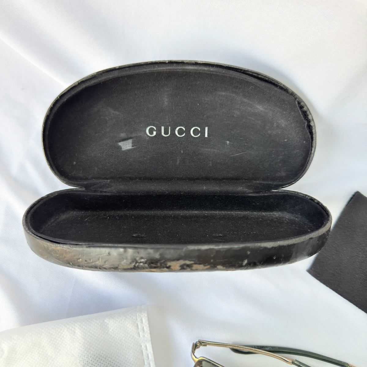 Vintage Y2K Gucci GG 1691/S Polarised UV400 Rectangular Green/Gold Sunglasses With Case