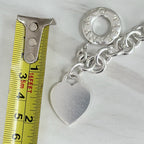 Authentic Vintage Tiffany & Co. Sterling Silver 925 Toggle Heart Pendant Bracelet With Pouch 21cm