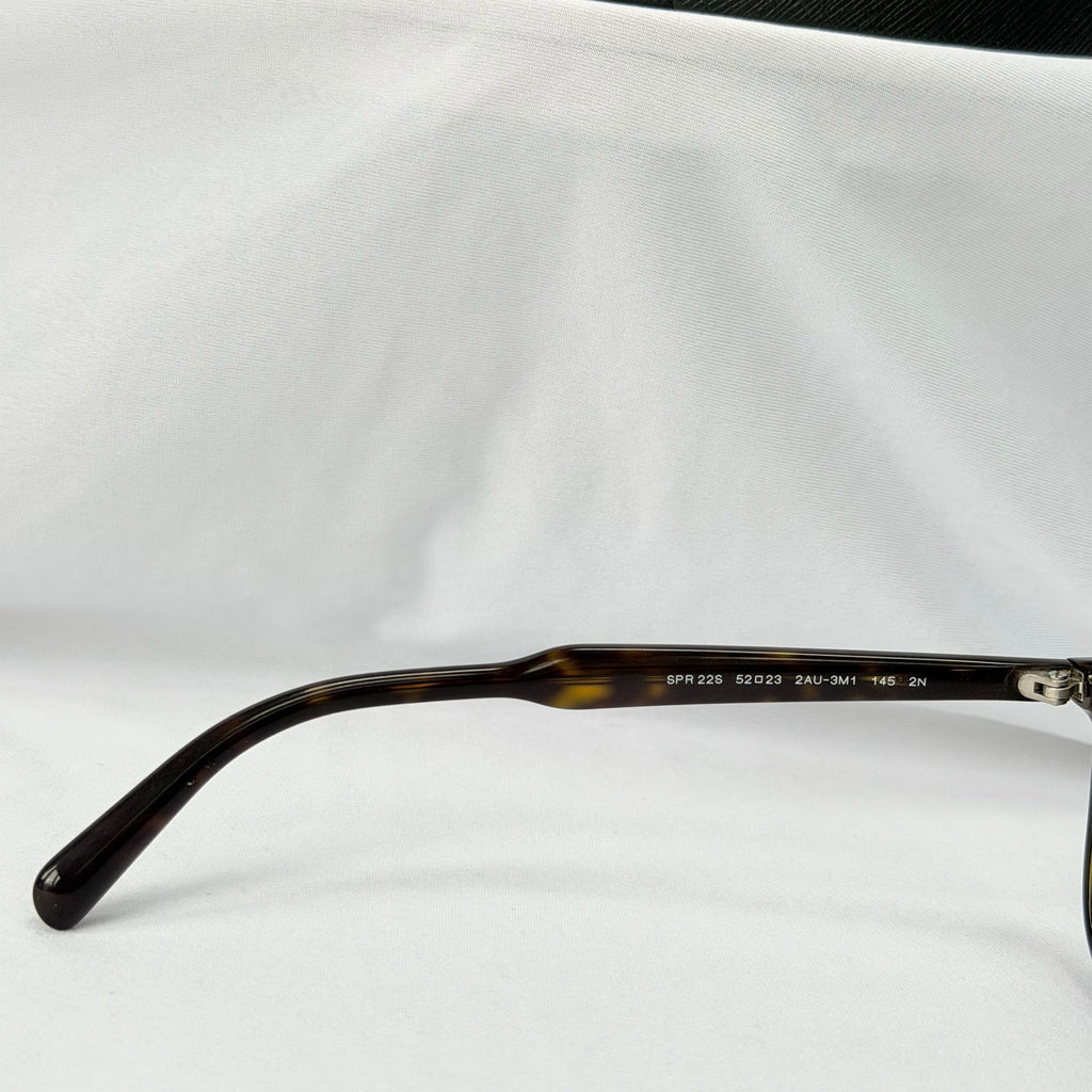 Authentic Prada Brown Tortoiseshell Oval Round Cat Eye Women Sunglasses With Case