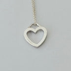 Tiffany & Co. Sentimental Open Heart necklace sterling silver 925 16 inches
