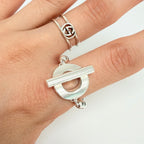 Gucci Vintage Hoop Boule Sterling Silver 925 Women’s Ring Size 16, UK P, EU 56
