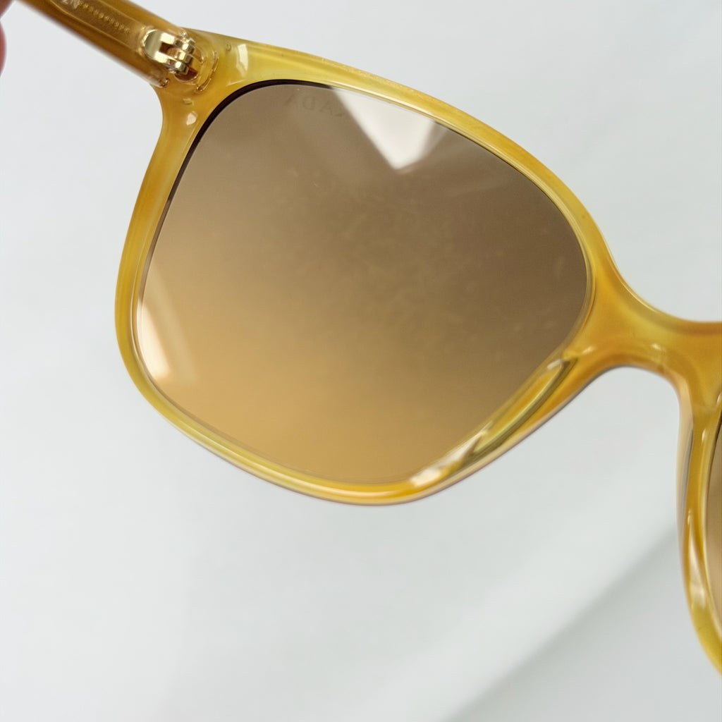 Prada Cat Eye Square Metal Corners Women's Sunglasses Brown Tortoiseshell SPR 01O