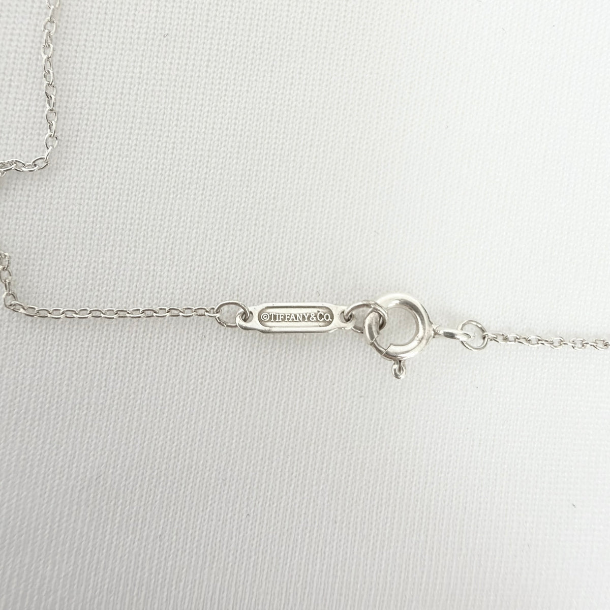 Tiffany & Co. 727 Fifth Avenue Script Medium Heart Sterling Silver 925 Necklace 22.5 Inches