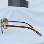 Prada Pilot Bronze Gold Brown tortoiseshell Women’s Designer Sunglasses With Case