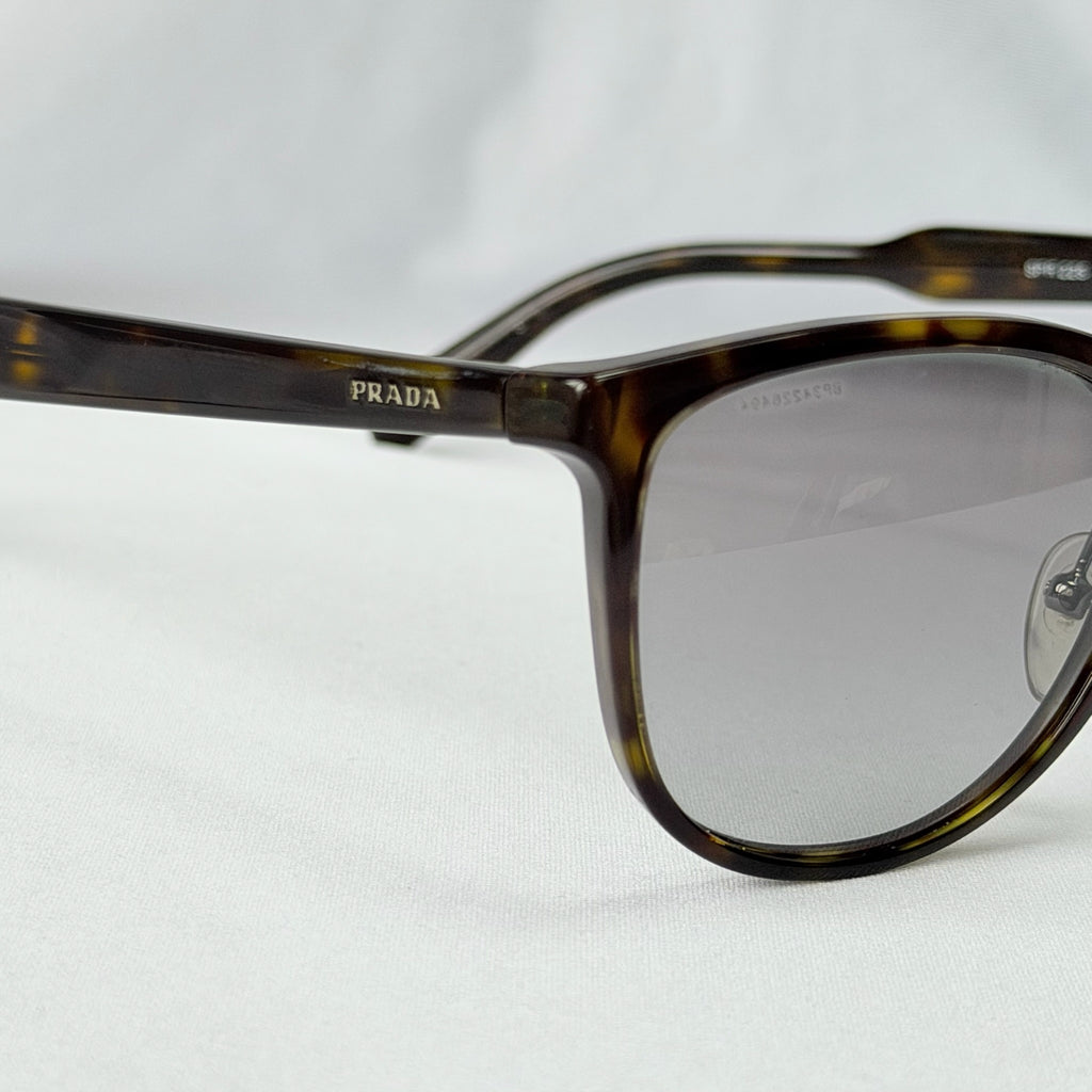 Authentic Prada Brown Tortoiseshell Oval Round Cat Eye Women Sunglasses With Case