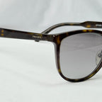 Authentic Prada Brown Tortoiseshell Oval Round Cat Eye Women Sunglasses With Case