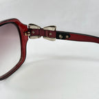 Vintage Gucci GG 3006/S "Queen Bow" Buckle Oversized Butterfly Burgundy sunglasses