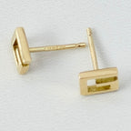 Authentic Rare Gucci 18K Yellow Gold 750 Square G Stud Women’s Earrings