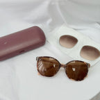 Prada Cat Eye Square Metal Corners Women's Sunglasses Pink Tortoiseshell SPR 01O polarised