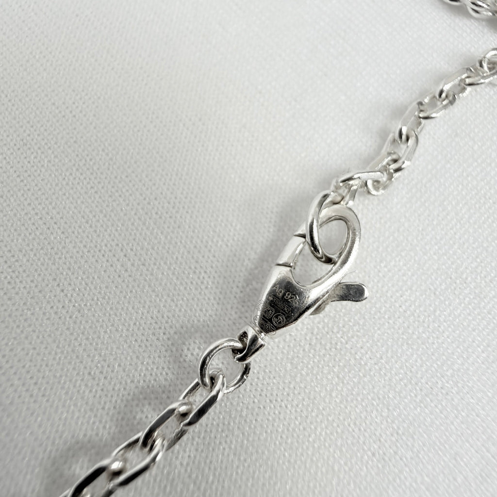 Gucci Interlocking GG Pendant Sterling Silver 925 Necklace 19 Inches With Packaging