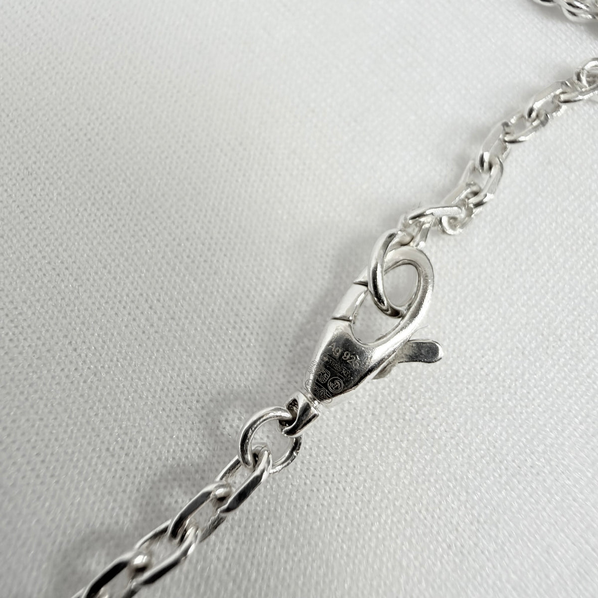 Gucci Interlocking GG Pendant Sterling Silver 925 Necklace 19 Inches With Packaging