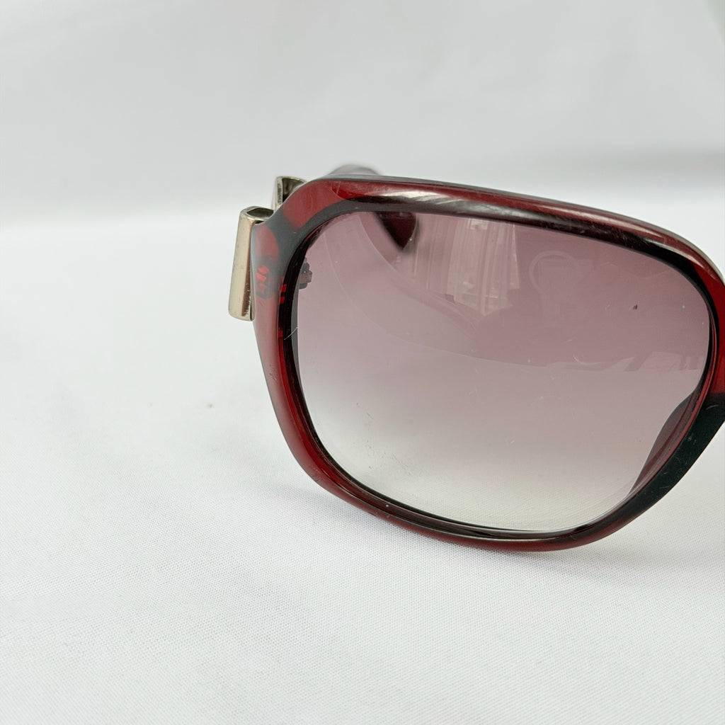 Vintage Gucci GG 3006/S "Queen Bow" Buckle Oversized Butterfly Burgundy sunglasses