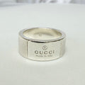 Gucci Sterling Silver 925 Wide 12mm Band Trademarked Ring Size 13, UK M/N, EU 53