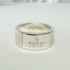 Gucci Sterling Silver 925 Wide 12mm Band Trademarked Ring Size 13, UK M/N, EU 53