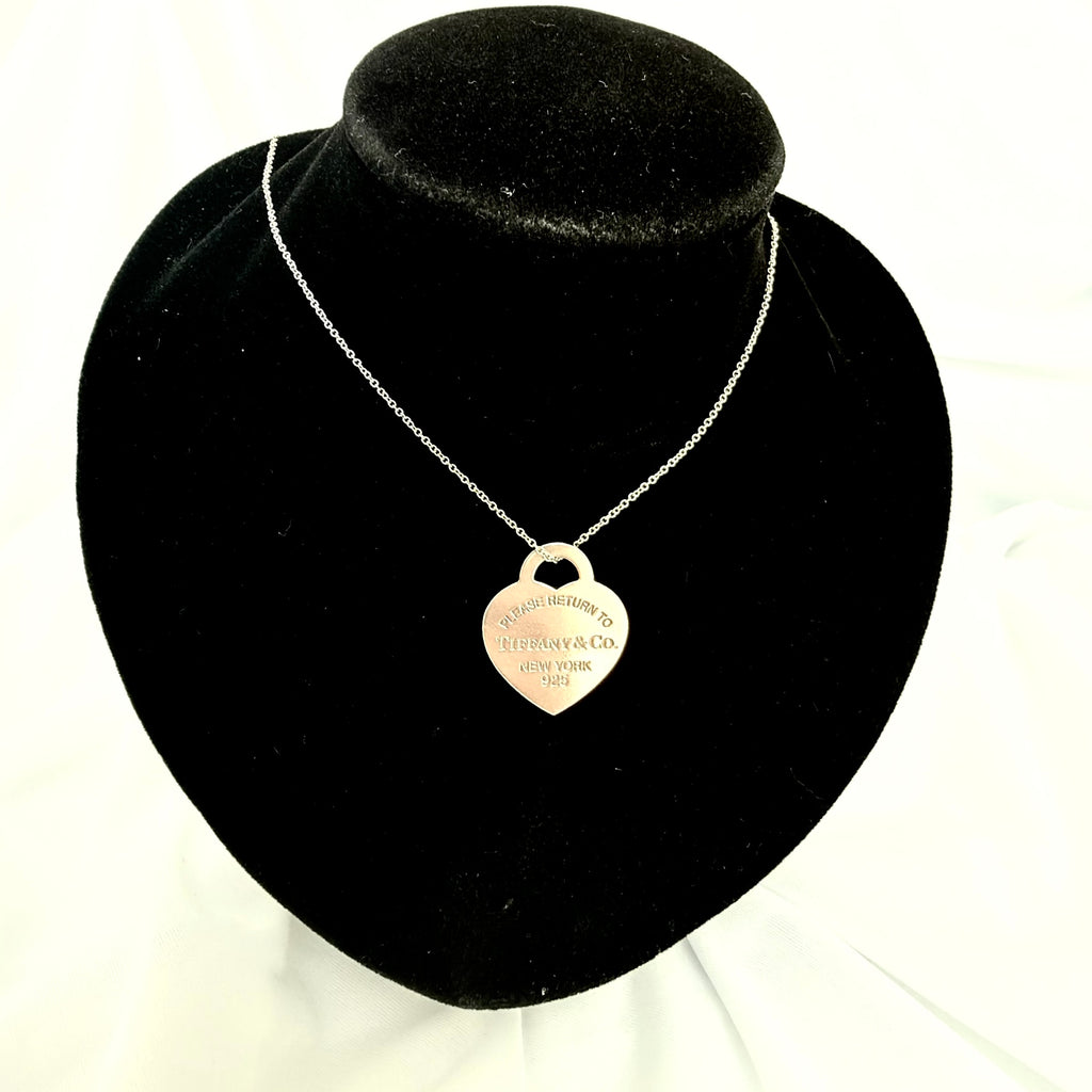 Tiffany & Co. Return to Tiffany Medium Heart Women's Necklace 925 Sterling Silver 18 inches