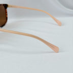 Prada Cat Eye Square Metal Corners Women's Sunglasses Pink Tortoiseshell SPR 01O polarised