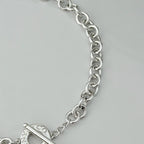 Authentic Vintage Tiffany & Co. Sterling Silver 925 Toggle Heart Pendant Choker Necklace With Pouch 16 inches