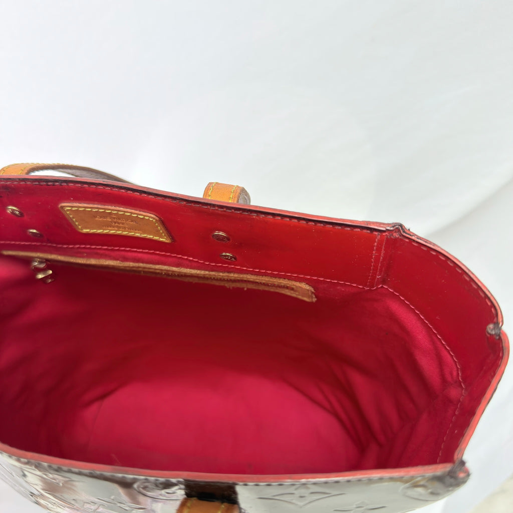 Louis Vuitton Vernis Patent Leather Black Reade MM Tote Bag Redyed Restored