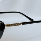 Vintage Dior Cat Eye Brown Geometric Gold diamanté Polarised UV400 Sunglasses