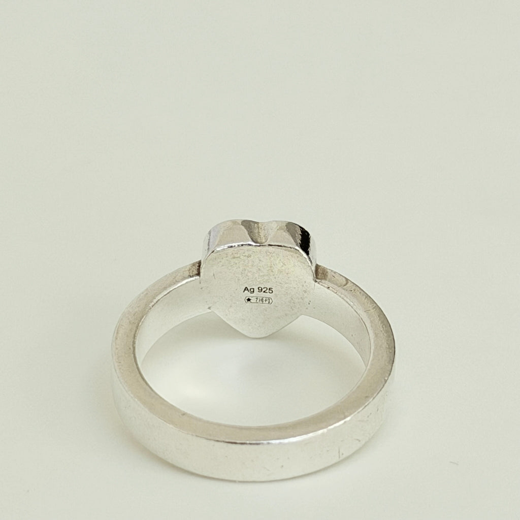 Authentic Gucci Heart Women's Ring 925 Sterling Silver Size 12, UK L, EU 52