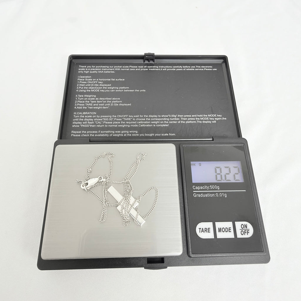 Gucci Vintage Unisex Asymmetric Cross Abstract Pendant Sterling Silver 925 Necklace 18 Inches With Packaging