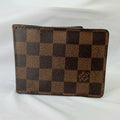 Louis Vuitton Bifold wallet Damier Ebène Coated Canvas Brown Repaired