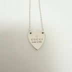 Gucci Heart Trademark Pendant Sterling Silver 925 Women’s Necklace 48cm With Packaging