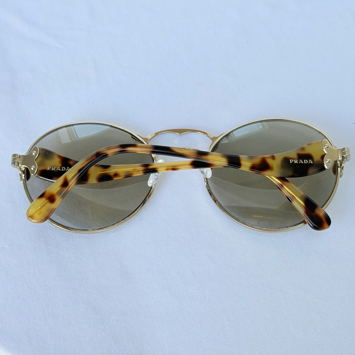 Prada Retro 70’s Style Round Oval Brown Tortoiseshell Sunglasses PR 55TS