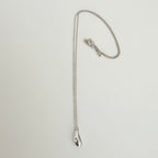Tiffany & Co. Elsa Peretti 925 Sterling Silver Standard/Medium Teardrop Pendant Necklace With Packaging