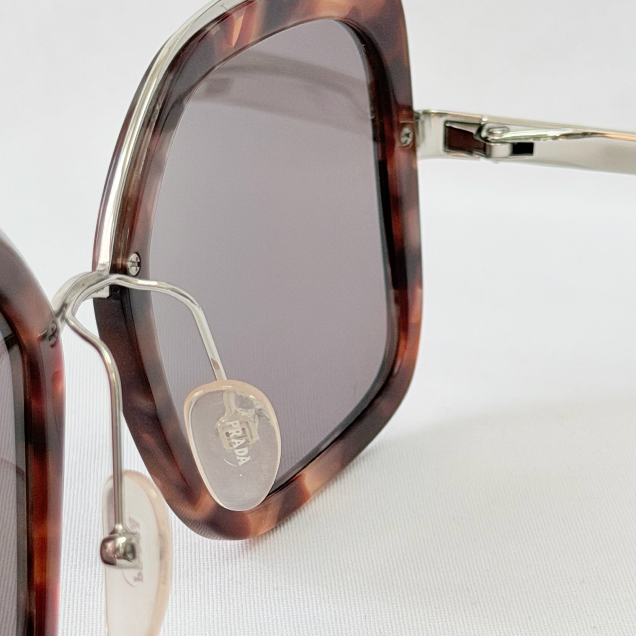 Prada PR 57US Catwalk Cinema Red Tortoiseshell Irregular Oversized Square Sunglasses