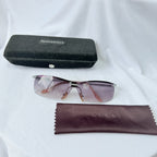 Chanel 4043 Wrap Rimless Vintage Grey Silver Sunglasses