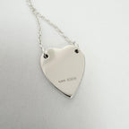Authentic Gucci Heart Trademark Pendant Sterling Silver 925 Women’s Necklace 48cm
