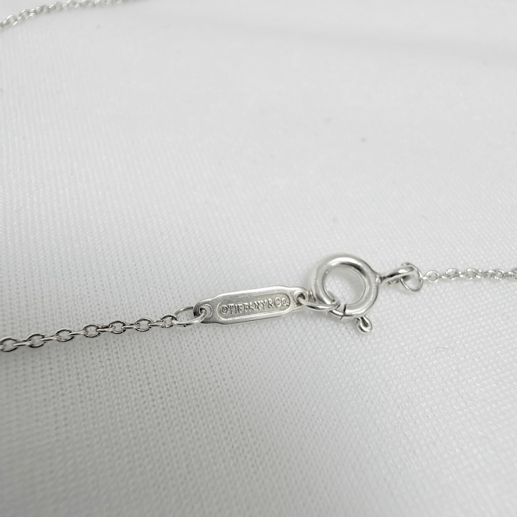 Tiffany & Co. Mini Double Silver 925 Heart Pendant Women's Necklace 16 inches With Packaging