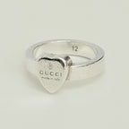 Authentic Gucci Heart Women's Ring 925 Sterling Silver Size 12, UK L, EU 52