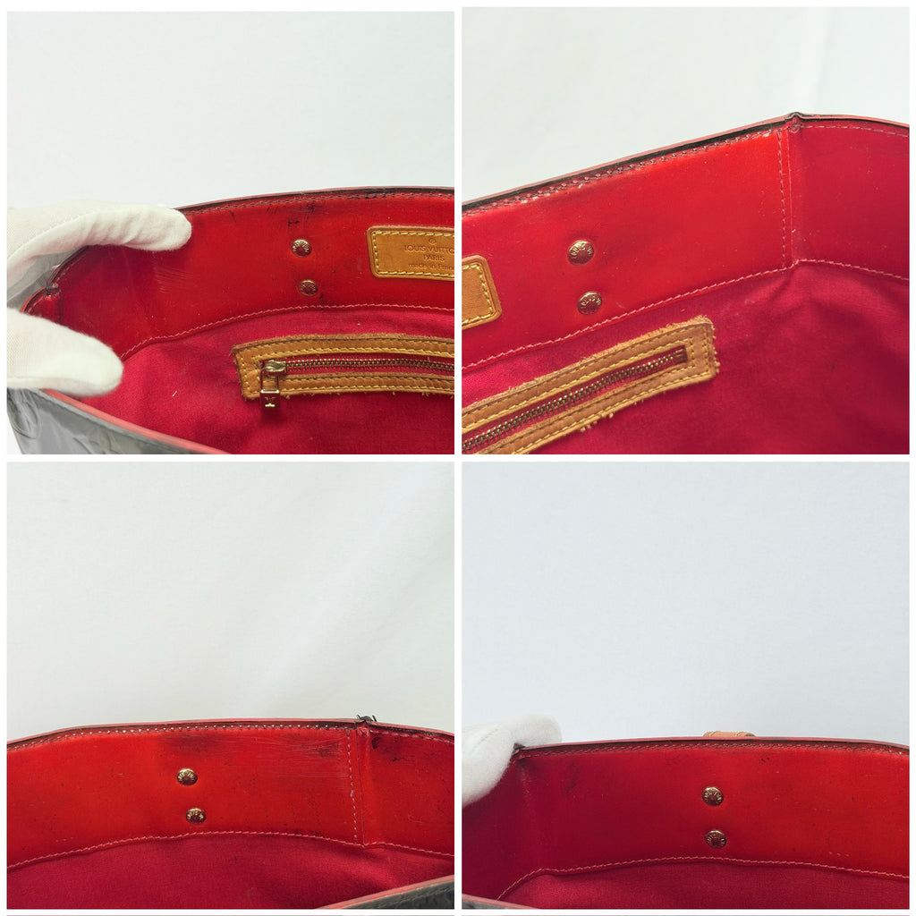 Louis Vuitton Vernis Patent Leather Black Reade MM Tote Bag Redyed Restored