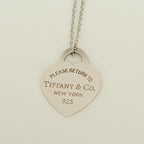 Authentic Tiffany & Co. Return to Tiffany Small Heart Women's Necklace 925 Sterling Silver 16.5 inches