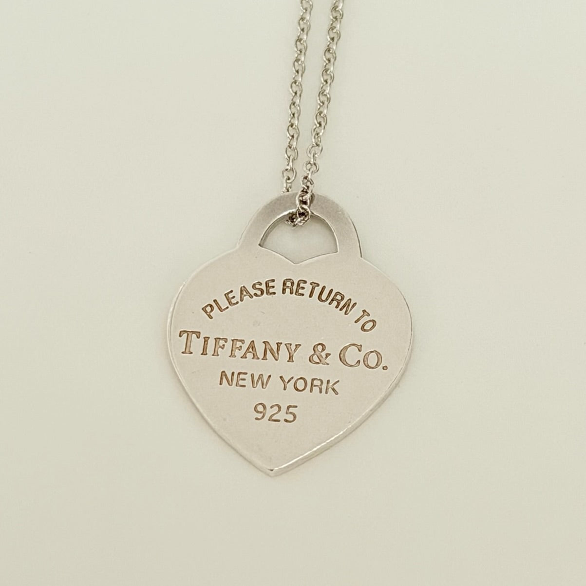 Authentic Tiffany & Co. Return to Tiffany Small Heart Women's Necklace 925 Sterling Silver 16.5 inches