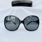 CHANEL Black/Grey Frame Gradient Tint Oversize CC Sunglasses-5174 With case