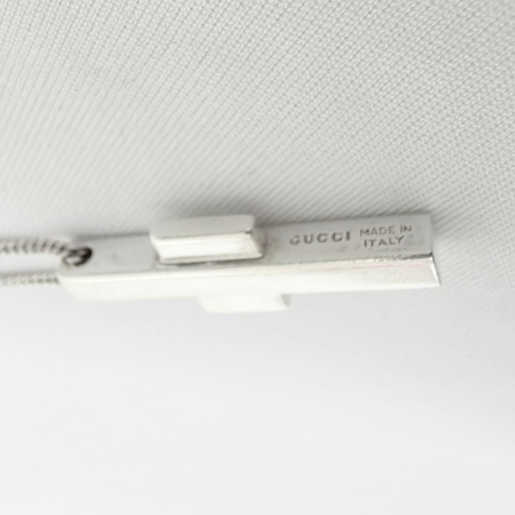 Gucci Vintage Unisex Asymmetric Cross Abstract Pendant Sterling Silver 925 Necklace 18 Inches With Packaging
