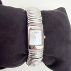 Links Of London Sweetie Watch Silver Pink Diamantés Elasticated Strap Iridescent Watch Face With Packaging 17cm