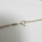 Tiffany & Co. Double Chain Heart Necklace 925 Sterling Silver 16 Inches