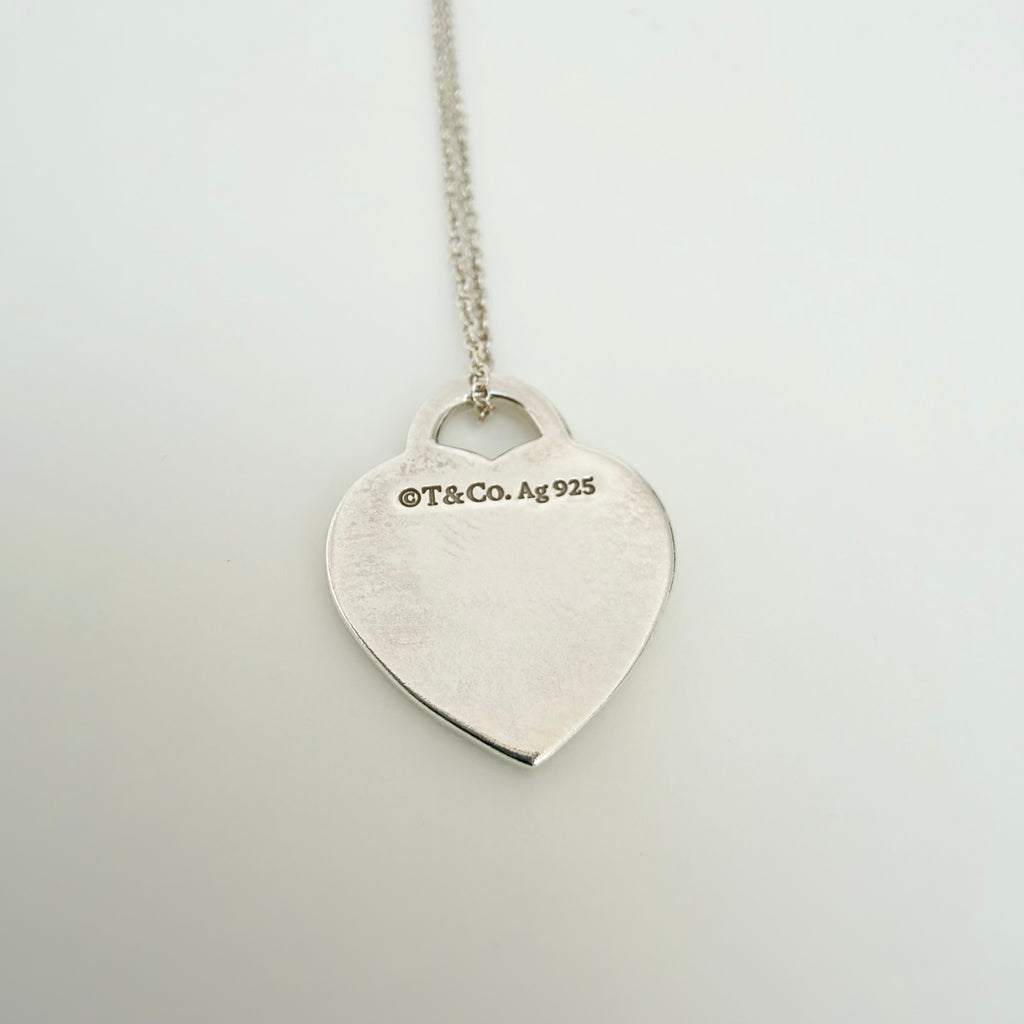 Tiffany & Co. Return to Tiffany Small Heart Women's Necklace 925 Sterling Silver 17.5 Inches