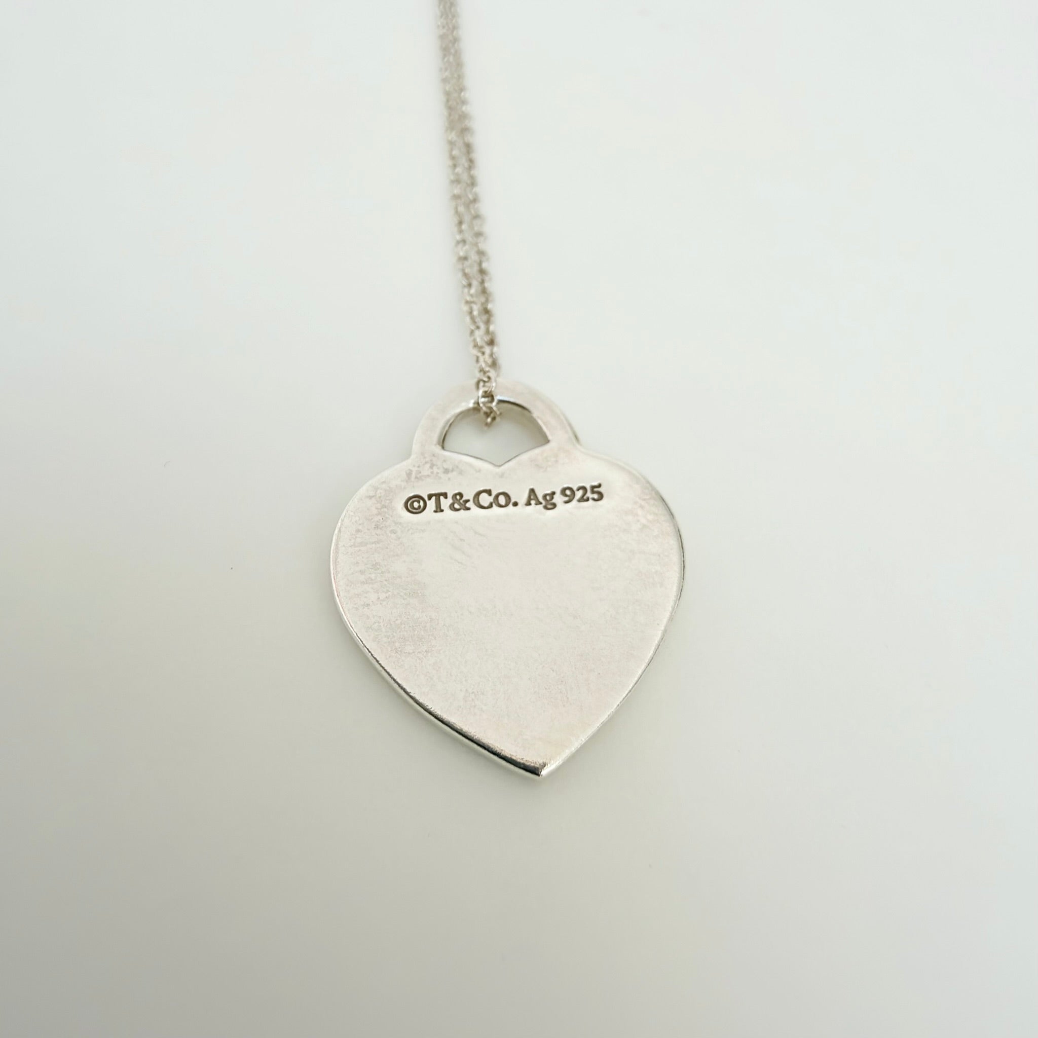 Tiffany & Co. Return to Tiffany Small Heart Women's Necklace 925 Sterling Silver 17.5 Inches