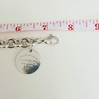 Authentic Tiffany & Co. Sterling Silver 925 Chunky Chain Large Round Tag Disc Bracelet 7.5 Inches With Packaging