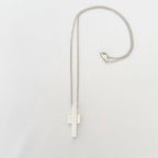 Gucci Vintage Unisex Asymmetric Cross Abstract Pendant Sterling Silver 925 Necklace 18 Inches With Packaging