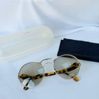 Prada Retro 70’s Style Round Oval Brown Tortoiseshell Sunglasses PR 55TS