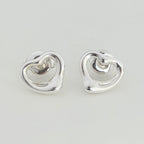 Authentic Tiffany & Co. Mini Open Heart Elsa Peretti Stud Earrings Sterling Silver 925