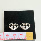 Authentic Gucci Love Britt Open Interlocking Gg Heart Sterling Silver 925 Stud Earrings