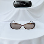 Vintage Gucci GG 2451/S Brown Tortoiseshell Silver Retro Skinny Unisex Sunglasses