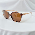 Prada Cat Eye Square Metal Corners Women's Sunglasses Pink Tortoiseshell SPR 01O polarised